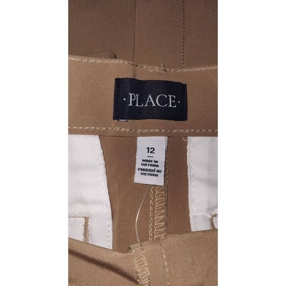 Lot of 2 NWT The Children's Place Size 12 flax colored shorts Uniform adjustable - Picture 3 of 6